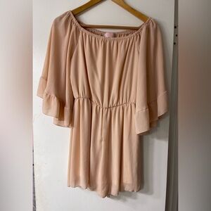 Elegant Peach Off-Shoulder Romper
